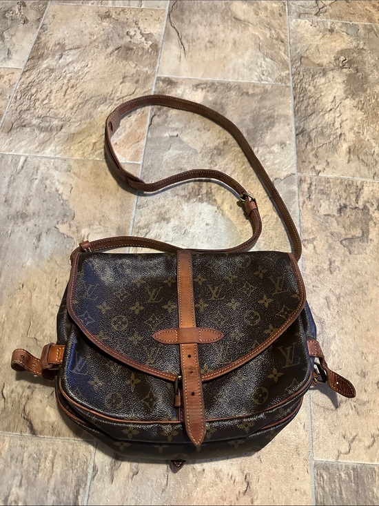 Louis Vuitton Handbags - Louis Vuitton Saumur Monogram Crossbody in Dark Brown and Tan